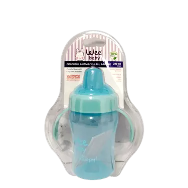 لیوان ضد قطره دسته دار 240 سی سی رنگی (کد 775) وی بیبی Wee baby